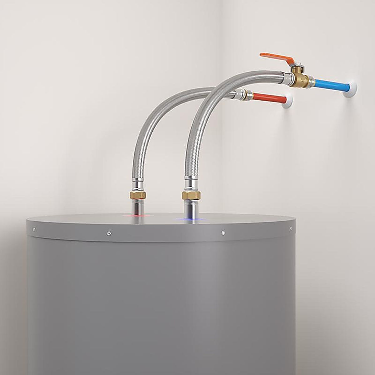 SharkBite - UR3068FX18BV - 1/2 in. Push Fit X 3/4 in. D FIP 18 in. Stainless Steel Water Heater Connector with Ball V