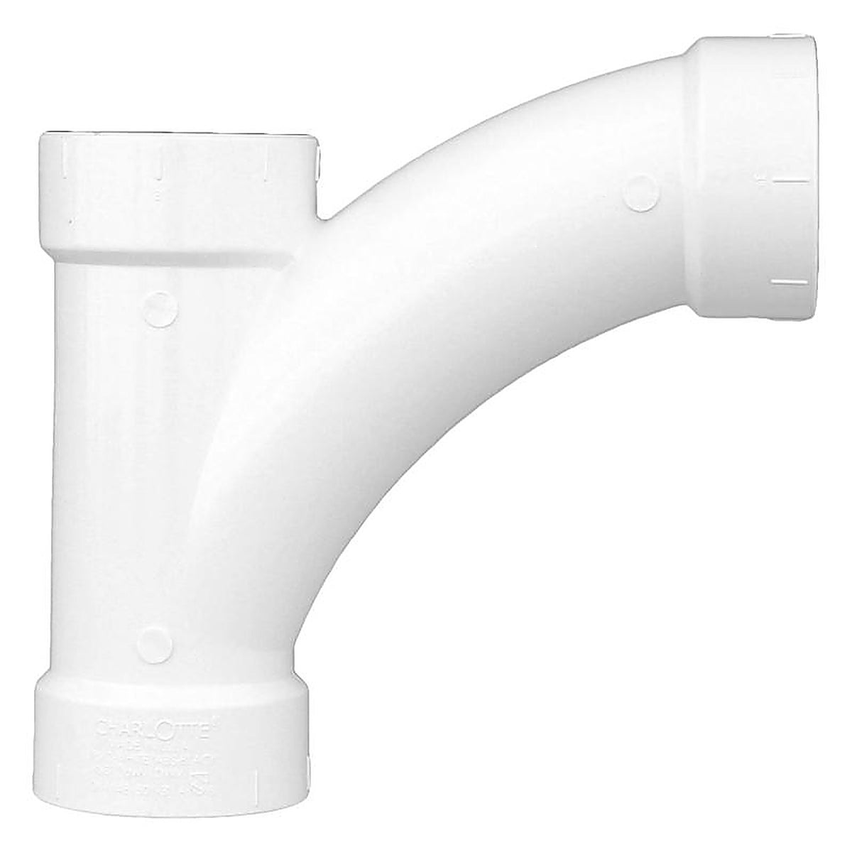 Charlotte Pipe - PVC005011000 - Schedule 40 3 in. Hub x 3 in. Dia. Hub PVC Long Turn Wye