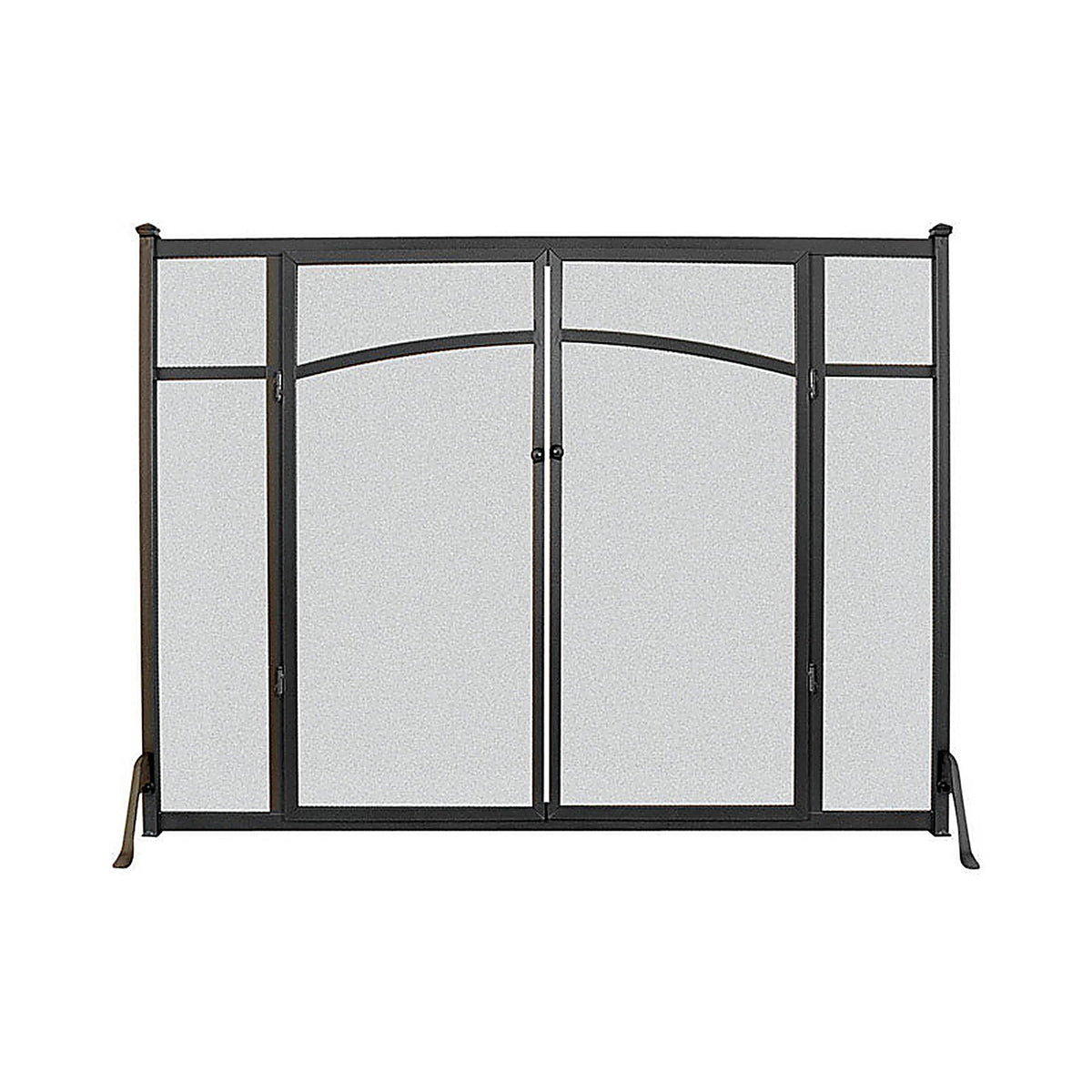 Panacea - 15910 - Black/Gray Matte Metal Fireplace Screen with Doors