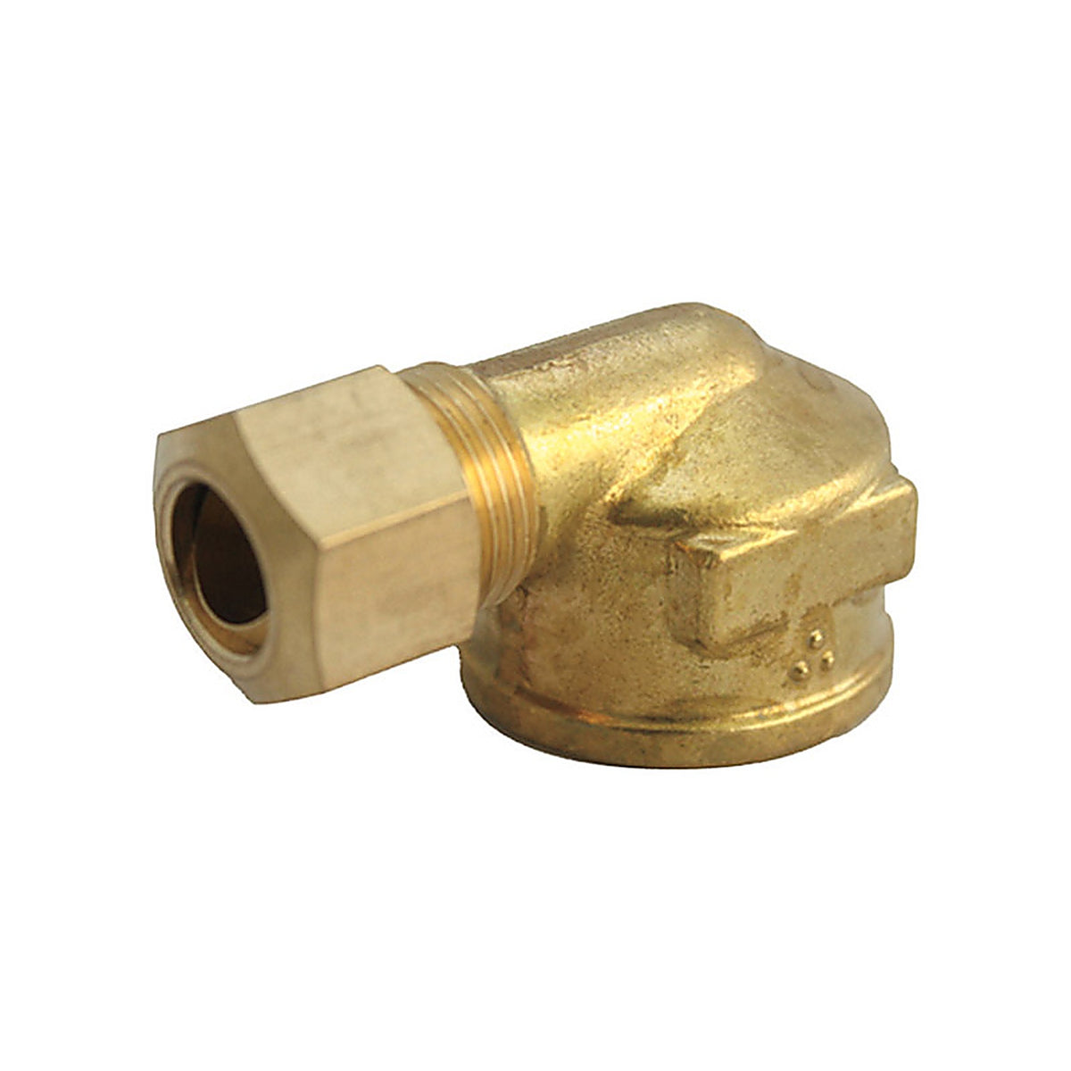 JMF - 4503769 - 3/8 in. Compression x 1/2 in. Dia. FPT Brass 90 Degree Elbow
