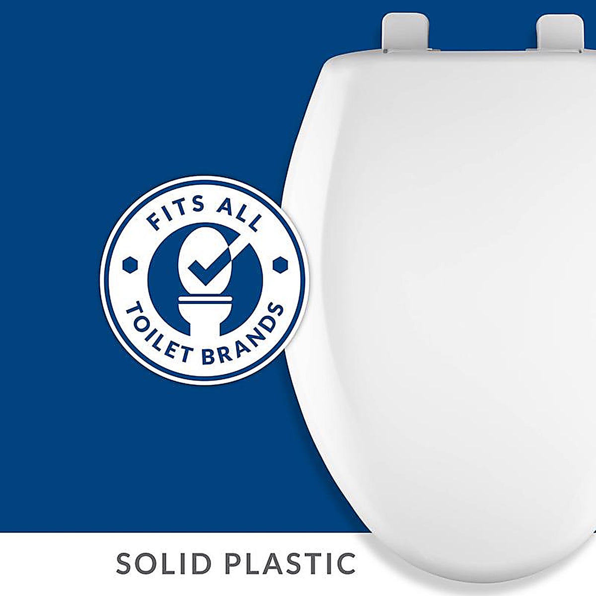 Bemis - 1250TTA-000 - Elongated White Plastic Toilet Seat