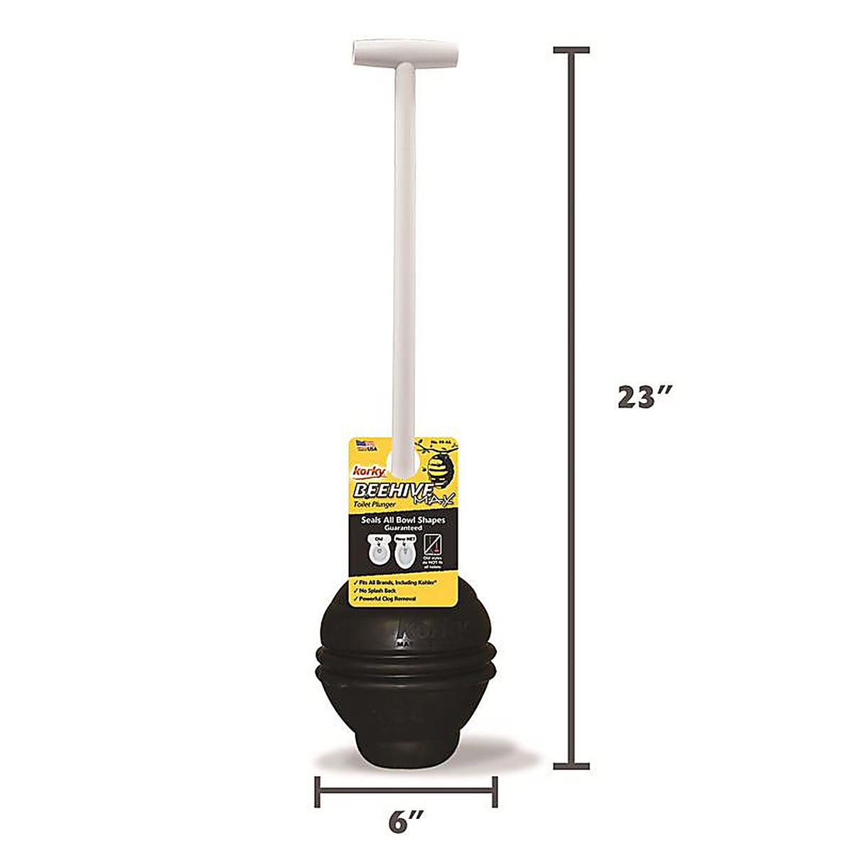 Korky - 99-4A - BEEHIVE Max Toilet Plunger 25 in. L x 5 in. Dia.