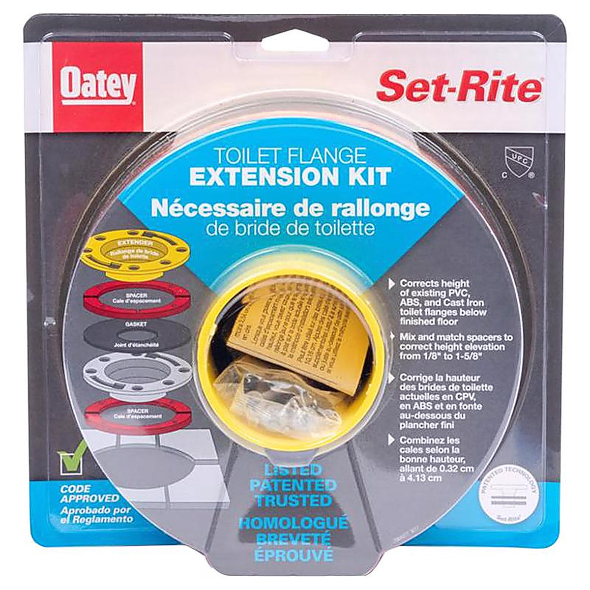 Oatey - 43400 - Set-Rite Toilet Flange Extender Kit Red
