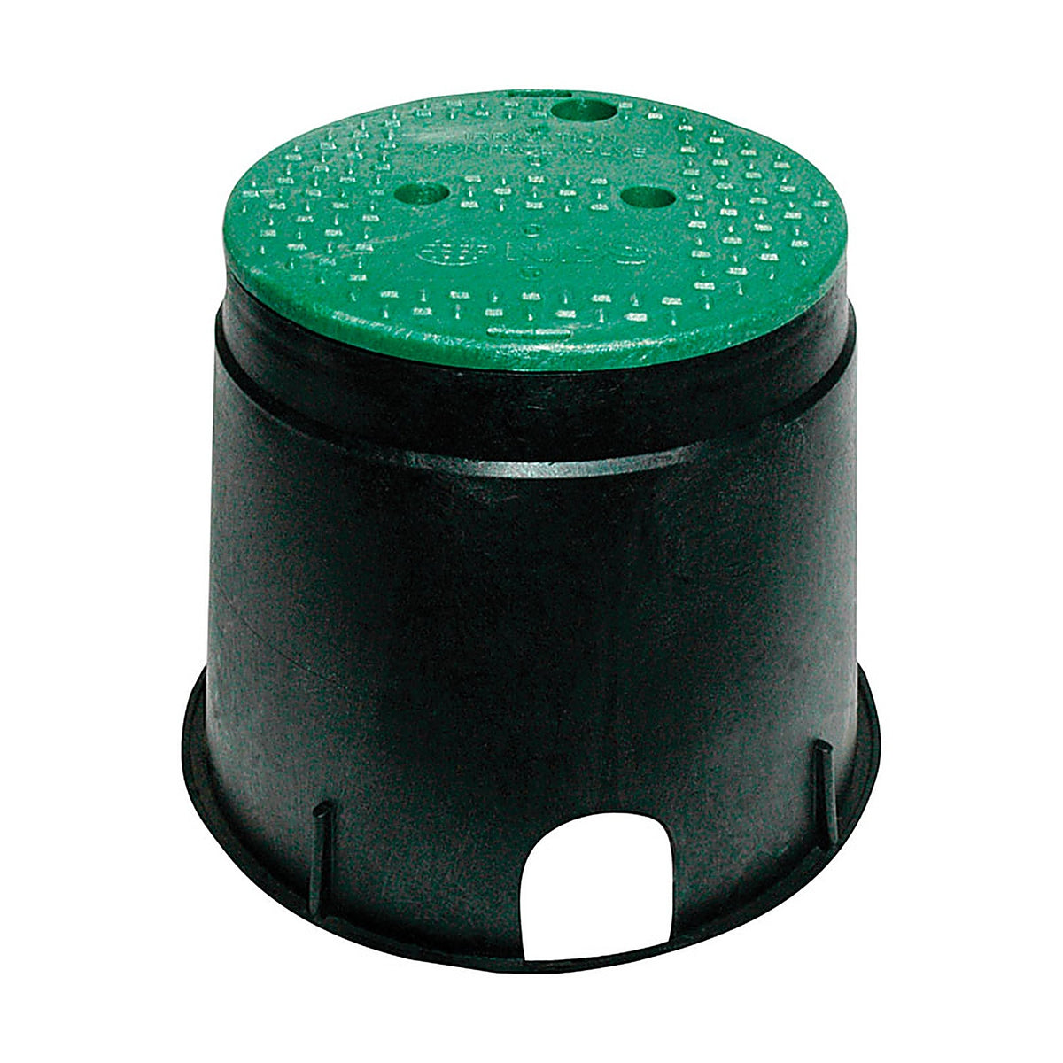 NDS - 111BC - 12-7/8 inch W x 11-5/8 inch H Round Valve Box with Overlapping Cover Black/Green