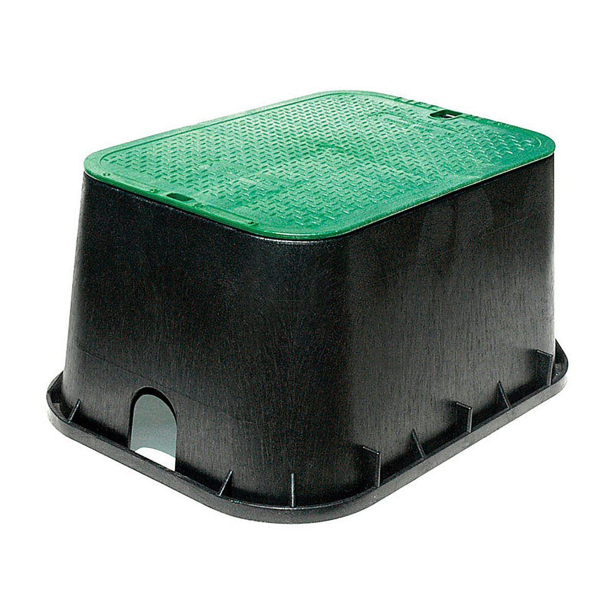 NDS - 117BC - 25-3/4 inch W x 12 inch H Rectangular Valve Box with Overlapping Cover Black/Green