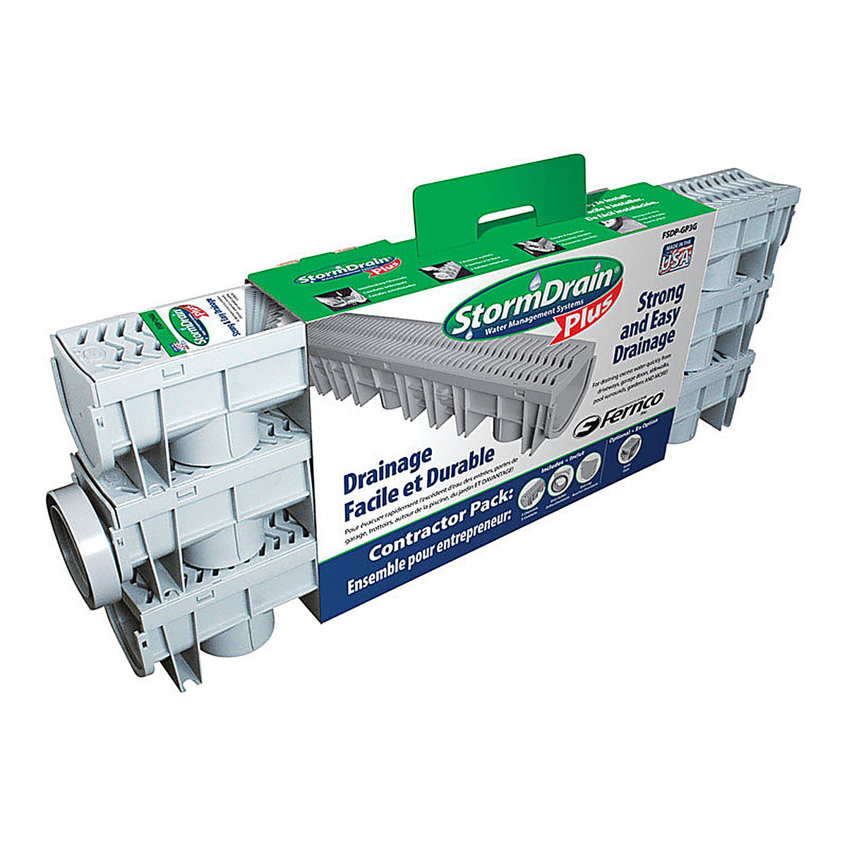 Fernco - FSDP-GP3G - Storm Drain Plus 118.5 in. Gray Rectangle Polypropylene Channel Grate
