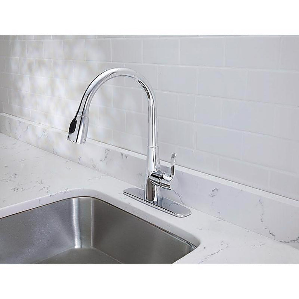 OakBrook - 3978-K101 - Vela Pull-Down One Handle Chrome Kitchen Faucet