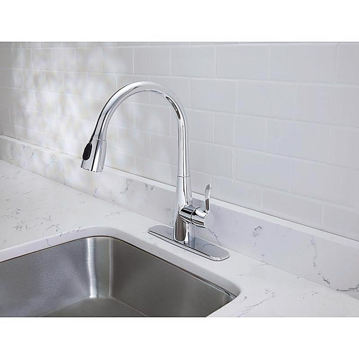 OakBrook - 3978-K101 - Vela Pull-Down One Handle Chrome Kitchen Faucet