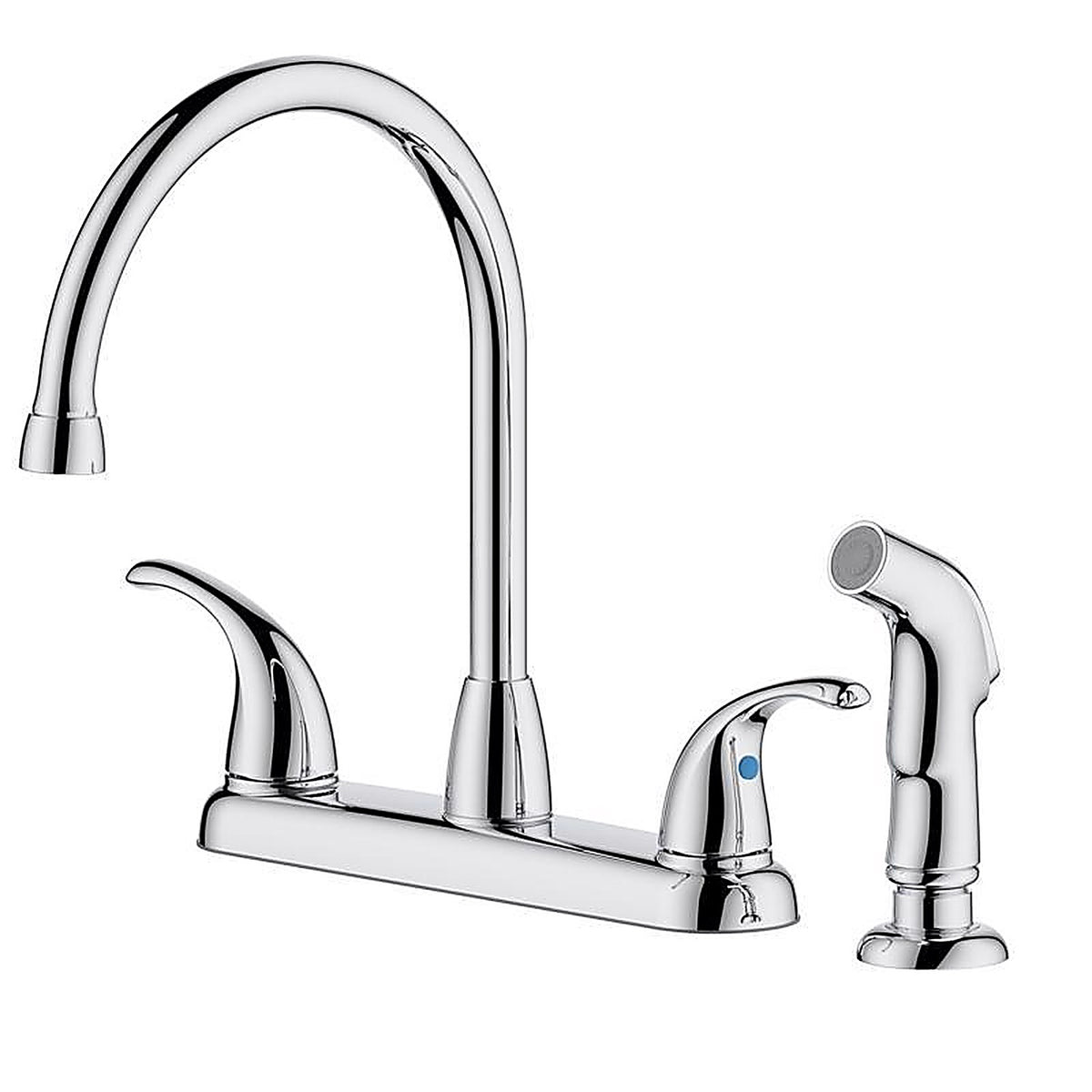 OakBrook - 67157-1101 - Pacifica High Arc Two Handle Chrome Kitchen Faucet Side Sprayer Included