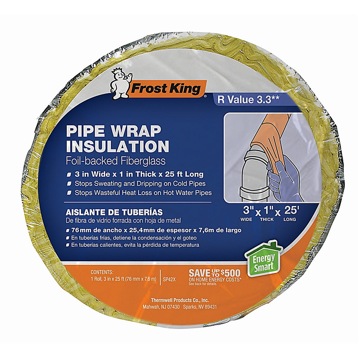 Frost King - SP42X/16 - 3 in. Pipe Insulation 25 ft. L