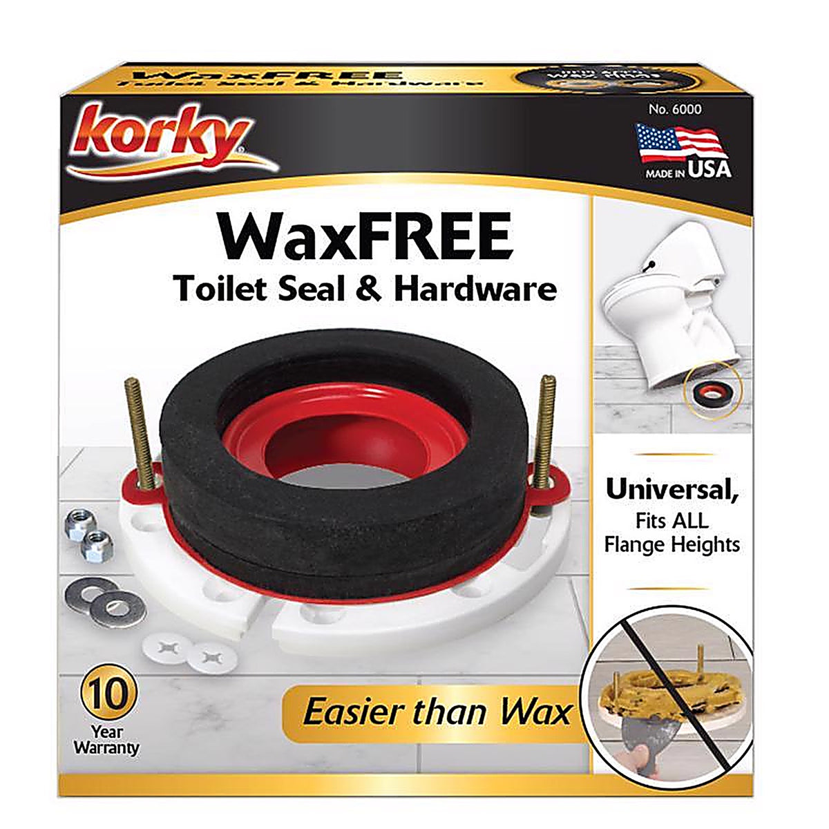 Korky - 6000BP - Wax Free Toilet Seal For Universal
