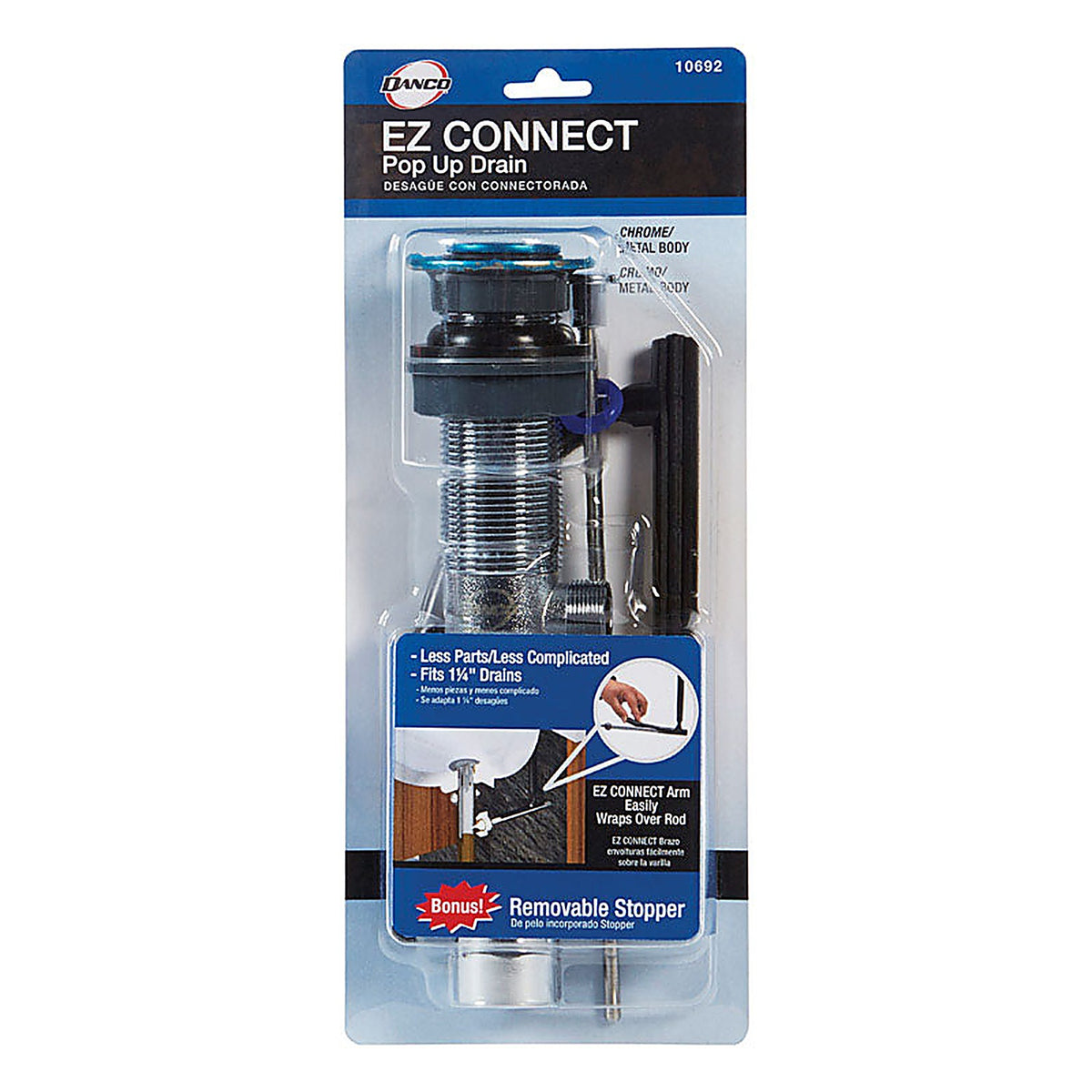 Danco - 9D0010692X - EZ Connect 1-1/4 in. D Chrome Pop-Up Lavatory Drain