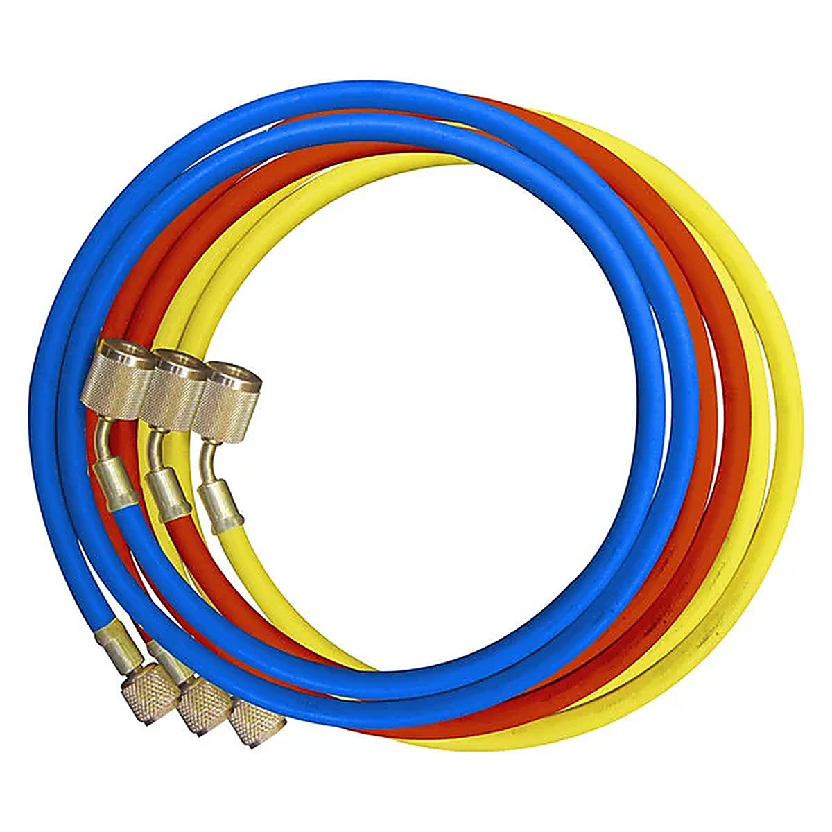 Mastercool - 45721 - 72 in Blue Standard Charging Hose with 1/4 SAE Automatic Shut-Off Valve Fitting
