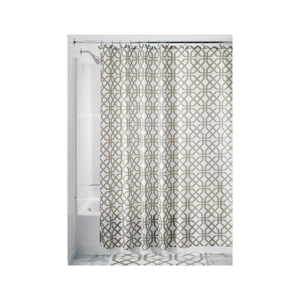 InterDesign - 45420 - 72 in. H x 72 in. W Beige Trellis Shower Curtain Polyester