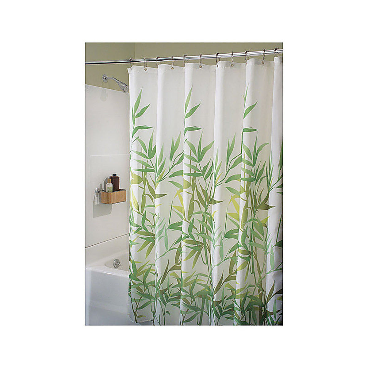 InterDesign - 36524 - 72 in. H x 72 in. W Multicolored Anzu Bamboo Leaves Shower Curtain Polyester
