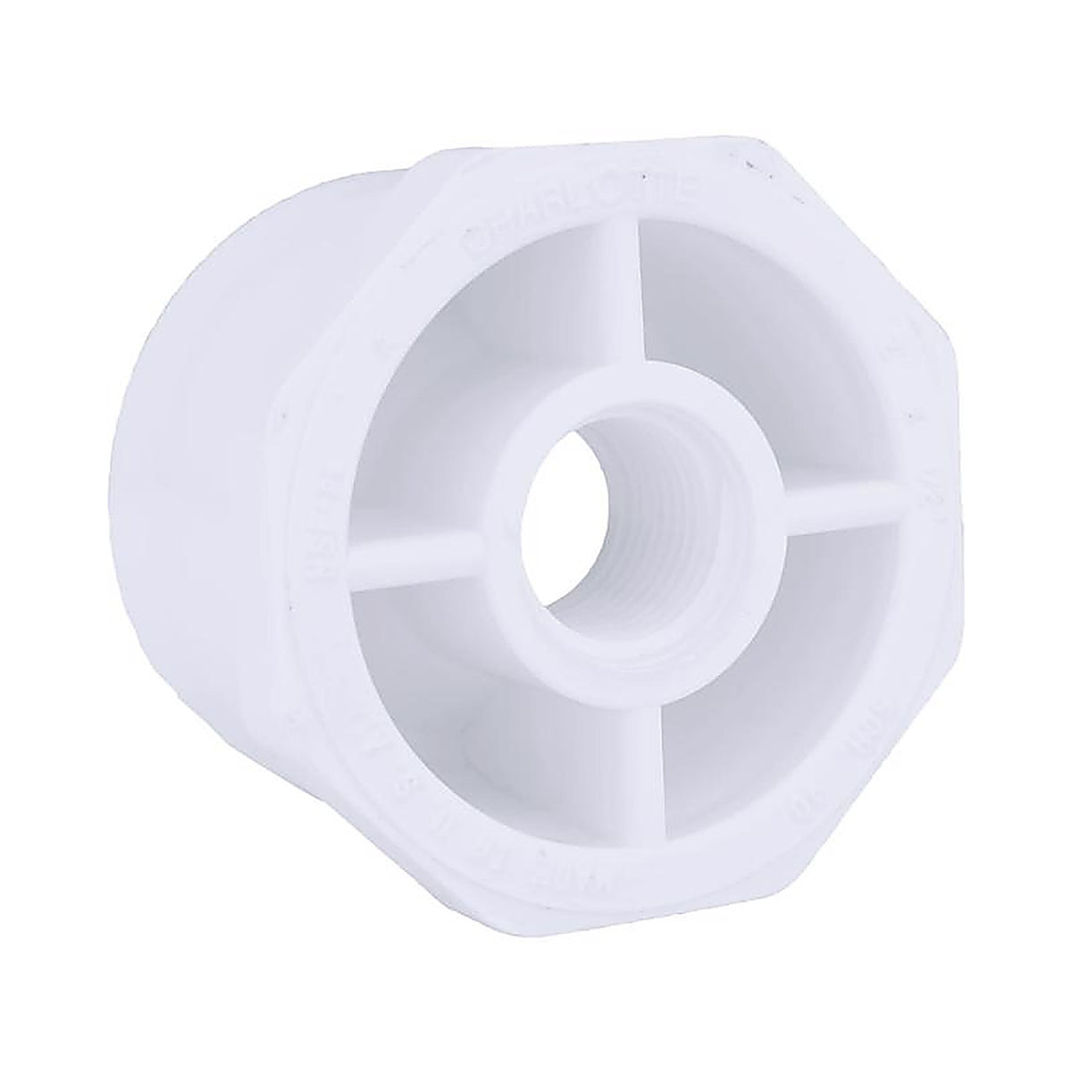 Charlotte Pipe - PVC021082400 - Schedule 40 2 in. Spigot x 1/2 in. Dia. FPT PVC Reducing Bushing