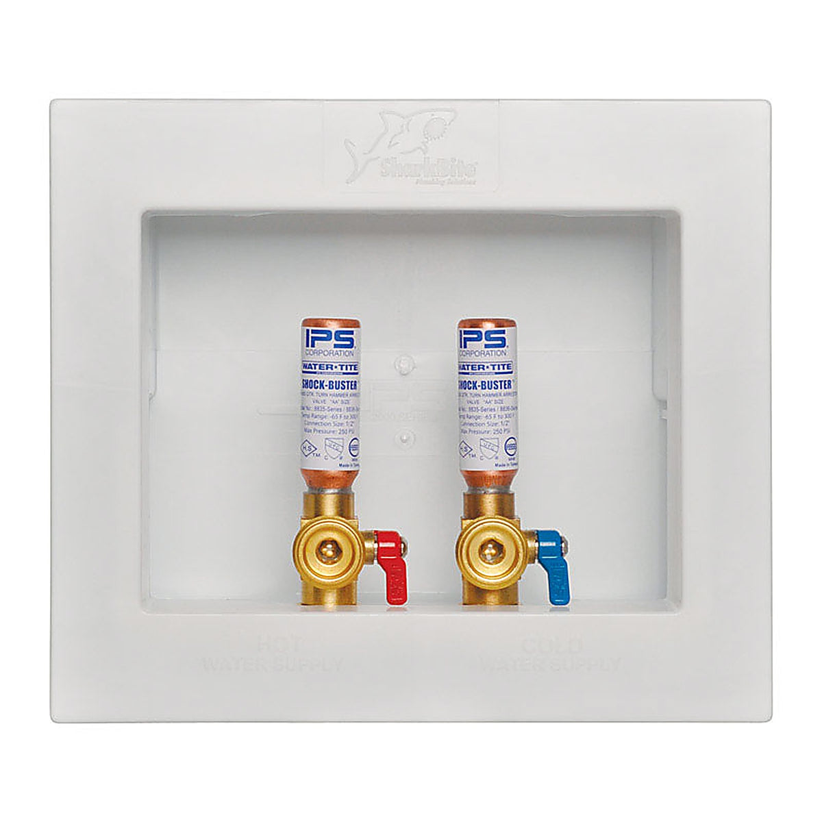 SharkBite - 25031 - 1/2 in. D Washing Machine Outlet Box with Hammer Arrestor