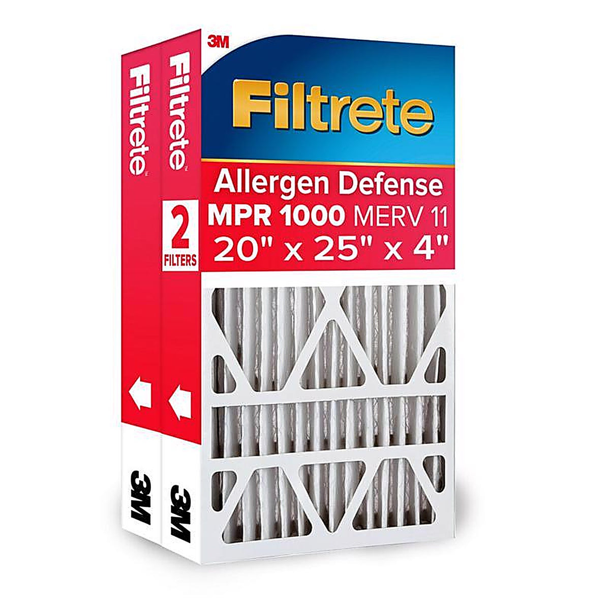3M - NADP03-2PK-1E - Filtrete 20 in. W X 25 in. H X 4 in. D Pleated 11 MERV Pleated Allergen Air Filter 2 pk