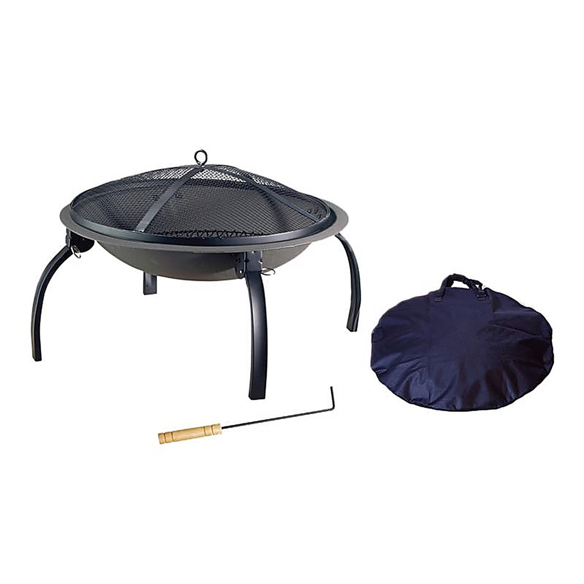 Living Accents - SRFP481 - Portable Wood Fire Pit 17.7 in. H x 34 in. W x 34 in. D Steel