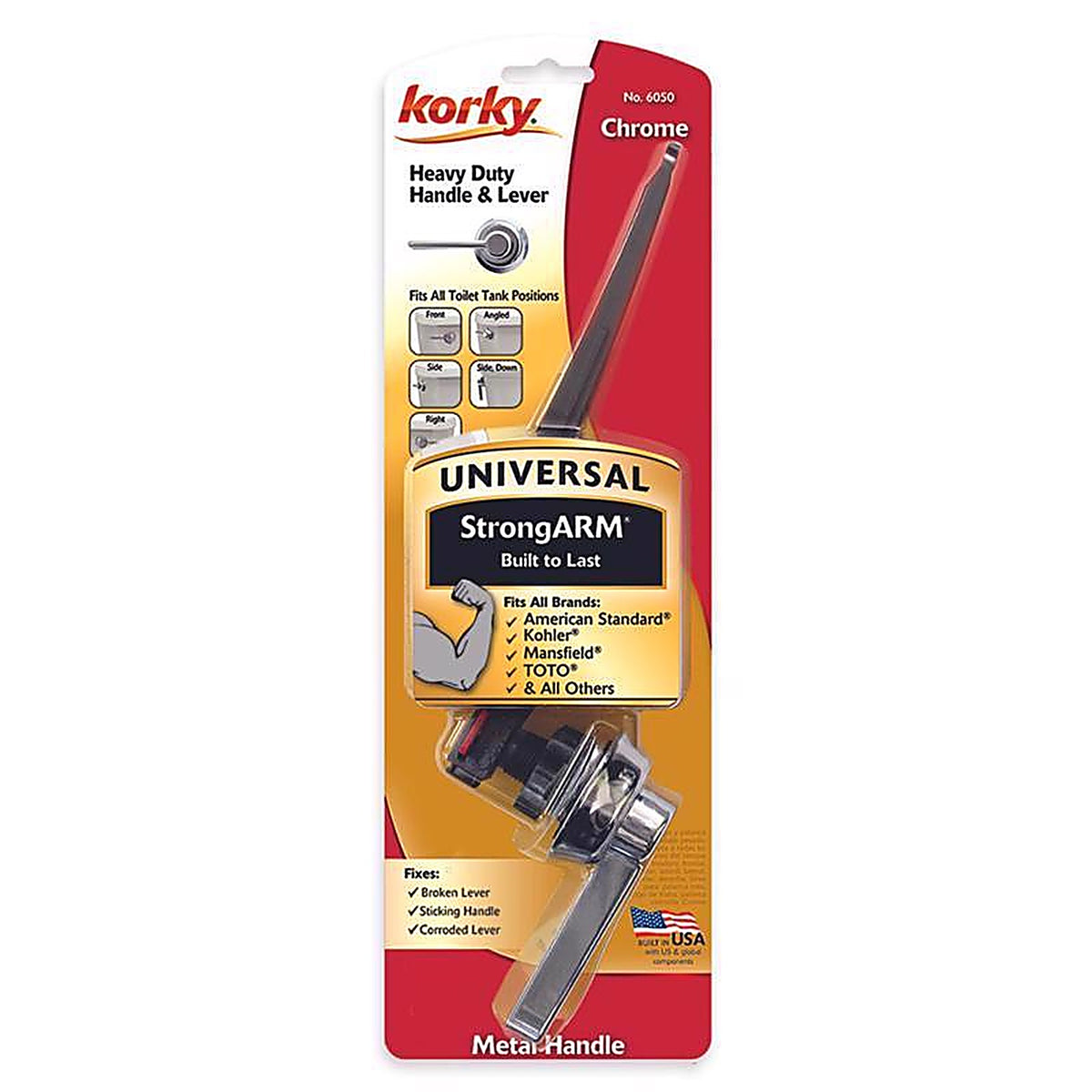 Korky - 6050BP - StrongARM Classic Style, Chrome Tank Lever