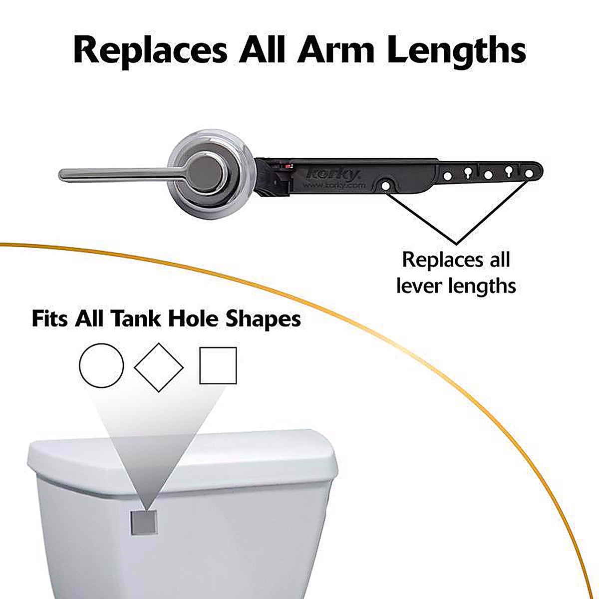 Korky - 6050BP - StrongARM Classic Style, Chrome Tank Lever