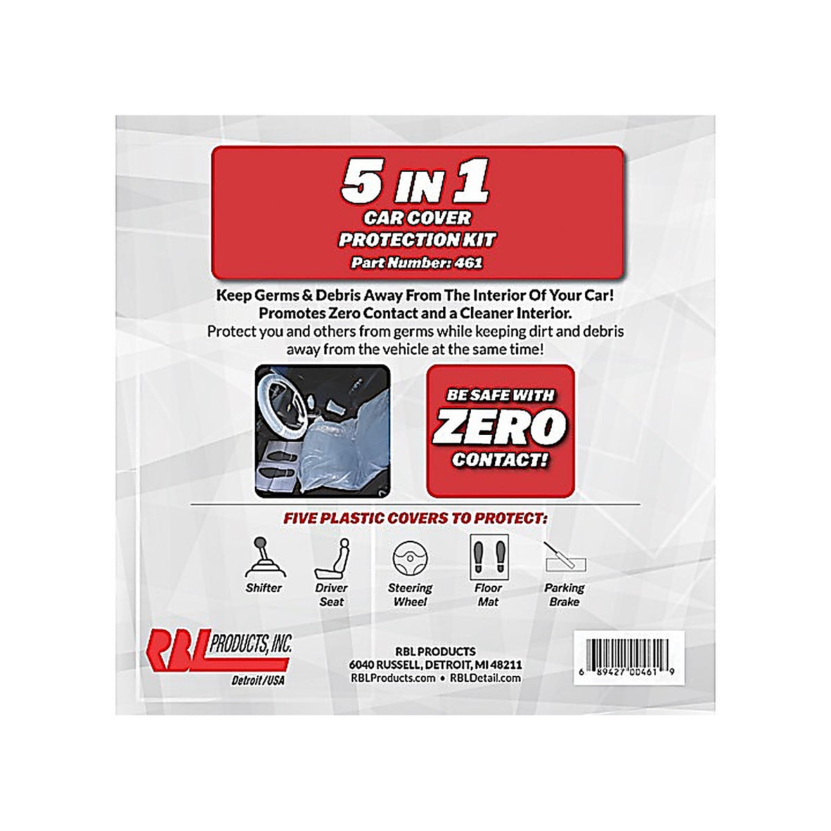 RBL Products - 461 - Car Cover Protection Kit 5in1 - 100/Count