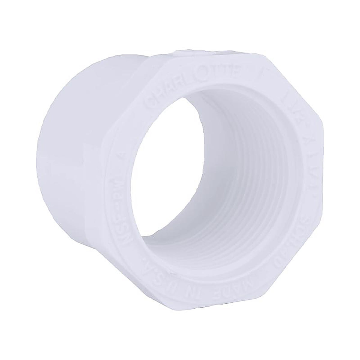 Charlotte Pipe - PVC021082000 - Schedule 40 1-1/2 in. Spigot x 1-1/4 in. Dia. FPT PVC Reducing Bushing