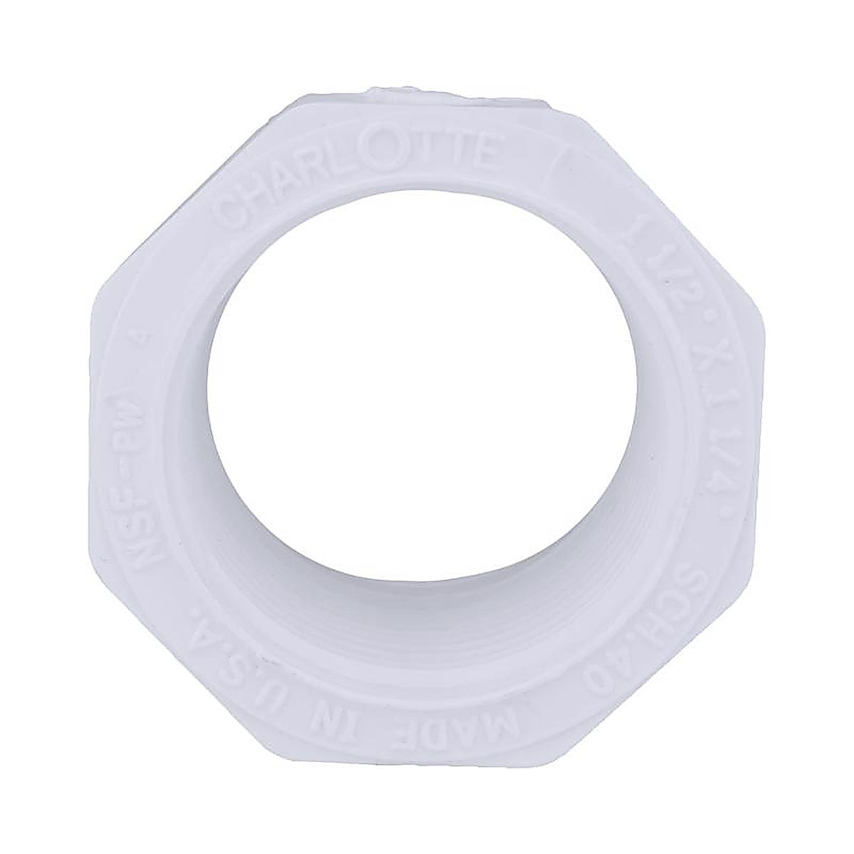 Charlotte Pipe - PVC021082000 - Schedule 40 1-1/2 in. Spigot x 1-1/4 in. Dia. FPT PVC Reducing Bushing