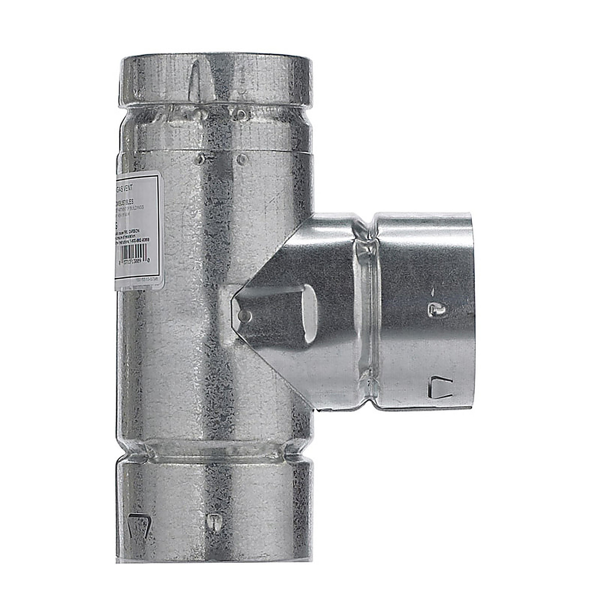 Selkirk - 183100 - 3 in. X 3 in. X 3 in. Aluminum/Galvanized Steel Standard Gas Vent Tee