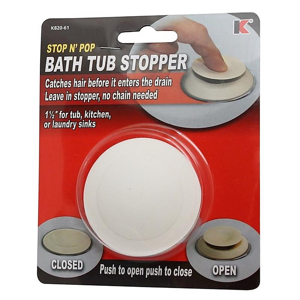 Keeney - K820-61 - 1-1/2 in. White Rubber Tub Stopper