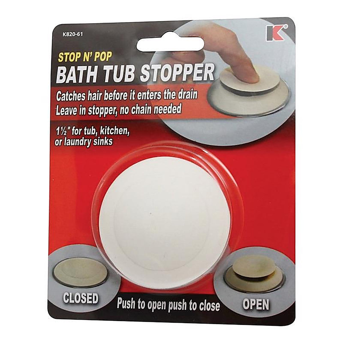 Keeney - K820-61 - 1-1/2 in. White Rubber Tub Stopper