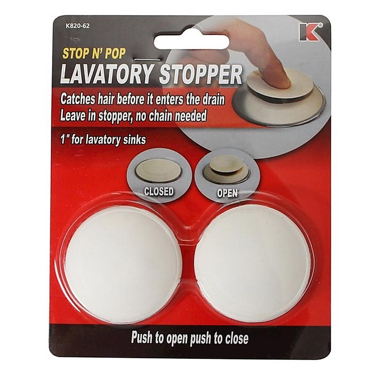 Keeney - K820-62 - 1 in. White Rubber Lavatory Pop Up Stopper