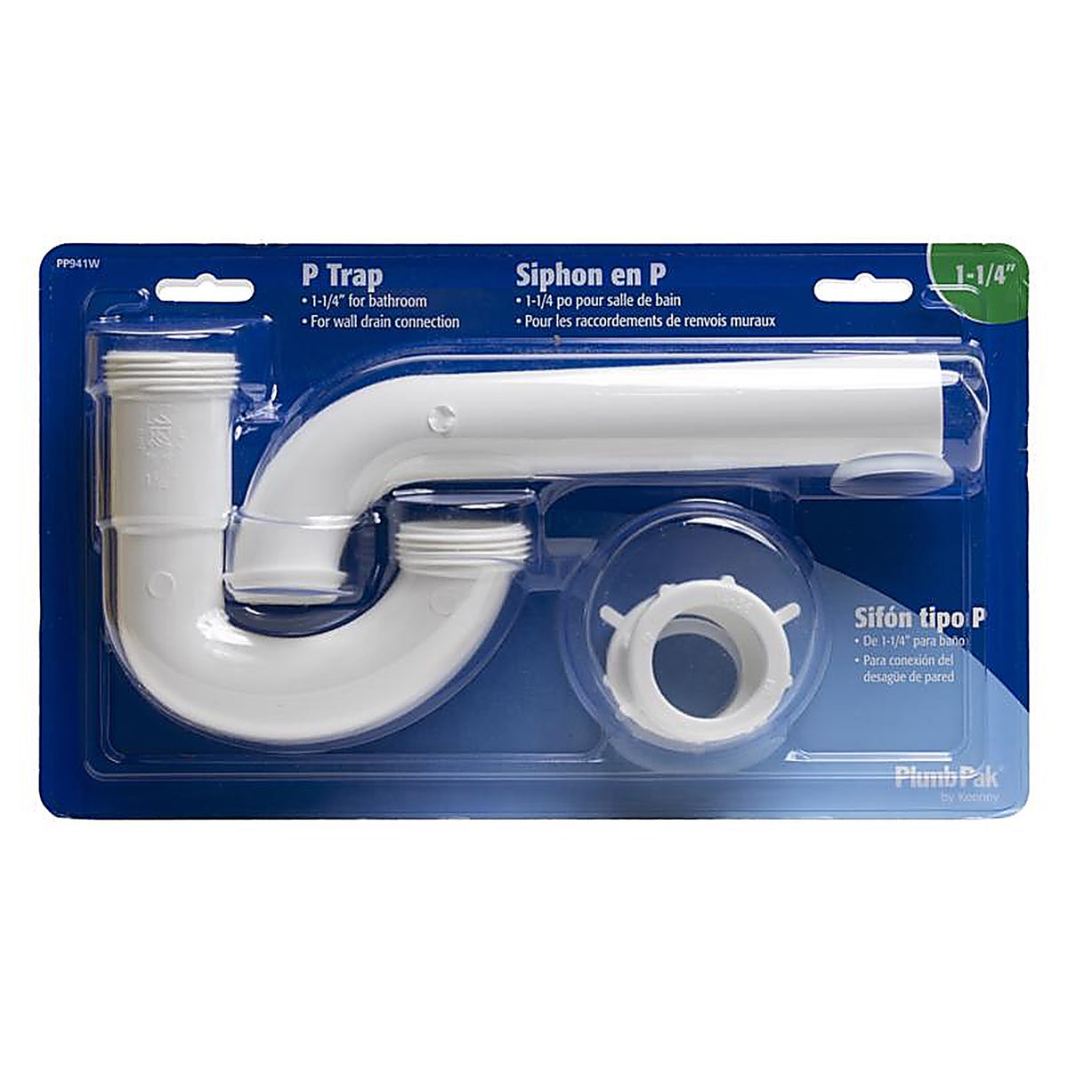Plumb Pak - PP941W - 1-1/4 in. D Plastic P-Trap
