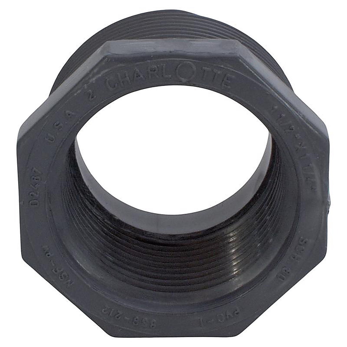 Charlotte Pipe - PVC082004800 - Schedule 80 2 in. MPT x 1-1/2 in. Dia. FPT PVC 7 in. Reducing Bushing