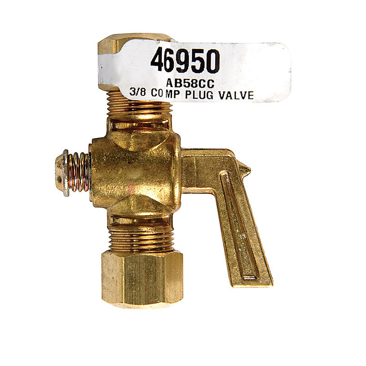 JMF - 46950 - Compression in. Compression in. Brass Plug Valve
