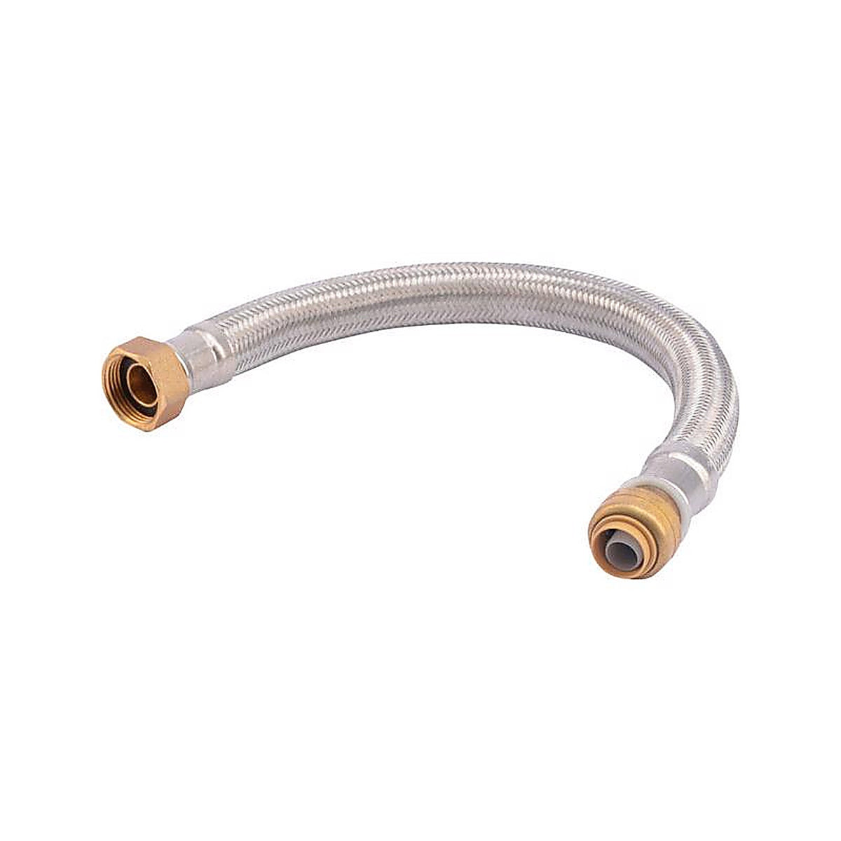 SharkBite - UR3068FX15 - 1/2 in. Push Fit X 3/4 in. D FIP 15 in. Stainless Steel Water Heater Supply Connector