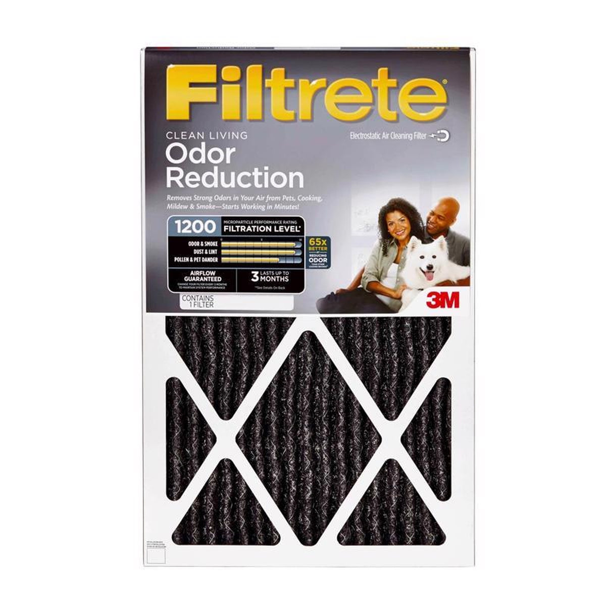 3M - HOME24-4 - Filtrete Odor Reduction 30 in. W X 24 in. H X 1 in. D Carbon 11 MERV Pleated Air Filter 1 pk