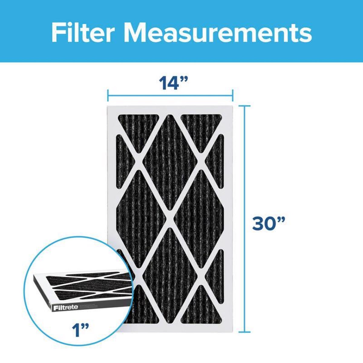 3M - HOME24-4 - Filtrete Odor Reduction 30 in. W X 24 in. H X 1 in. D Carbon 11 MERV Pleated Air Filter 1 pk