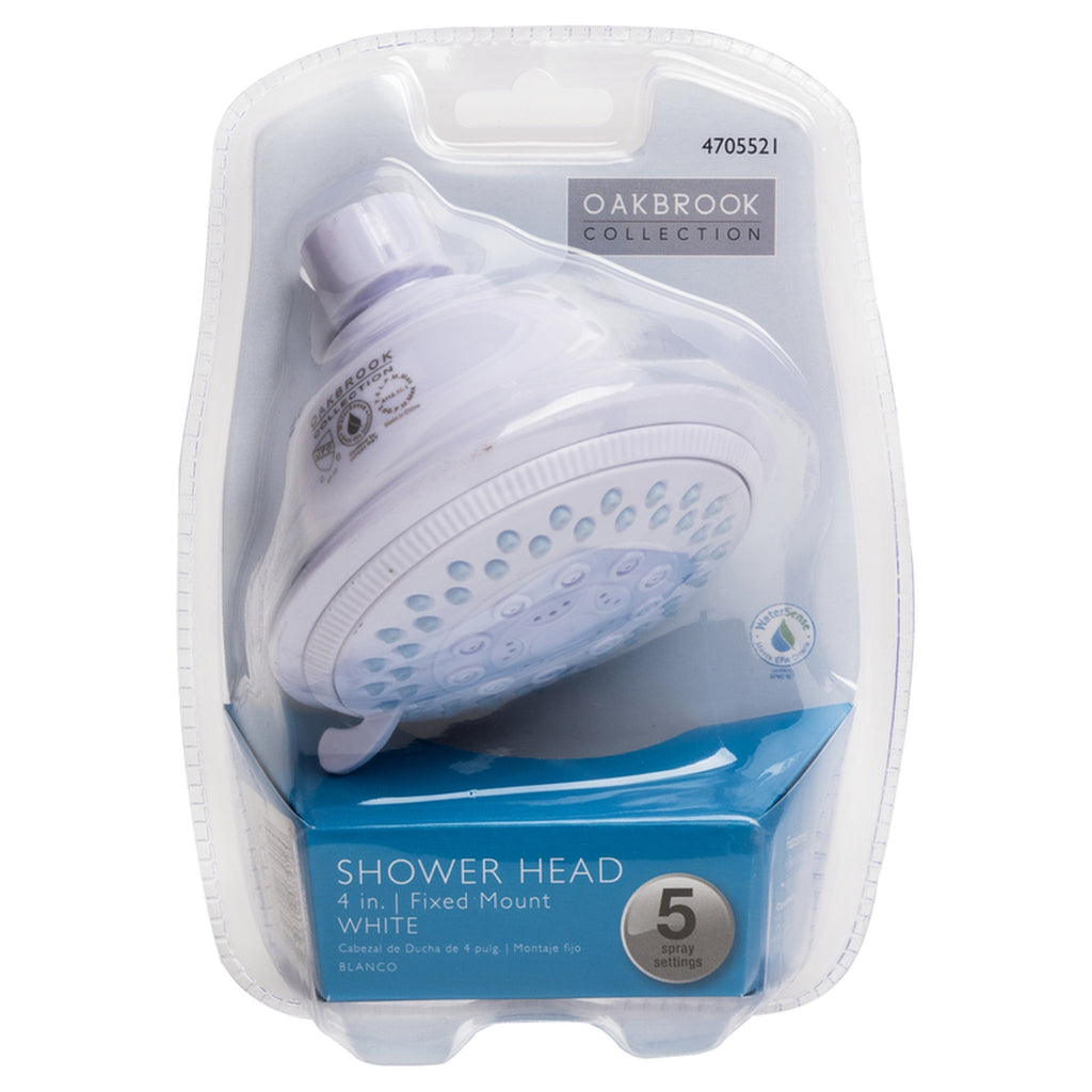 OakBrook - 520A5347WT-WS - White PVC 5 settings Wallmount Showerhead 1.8 gal.