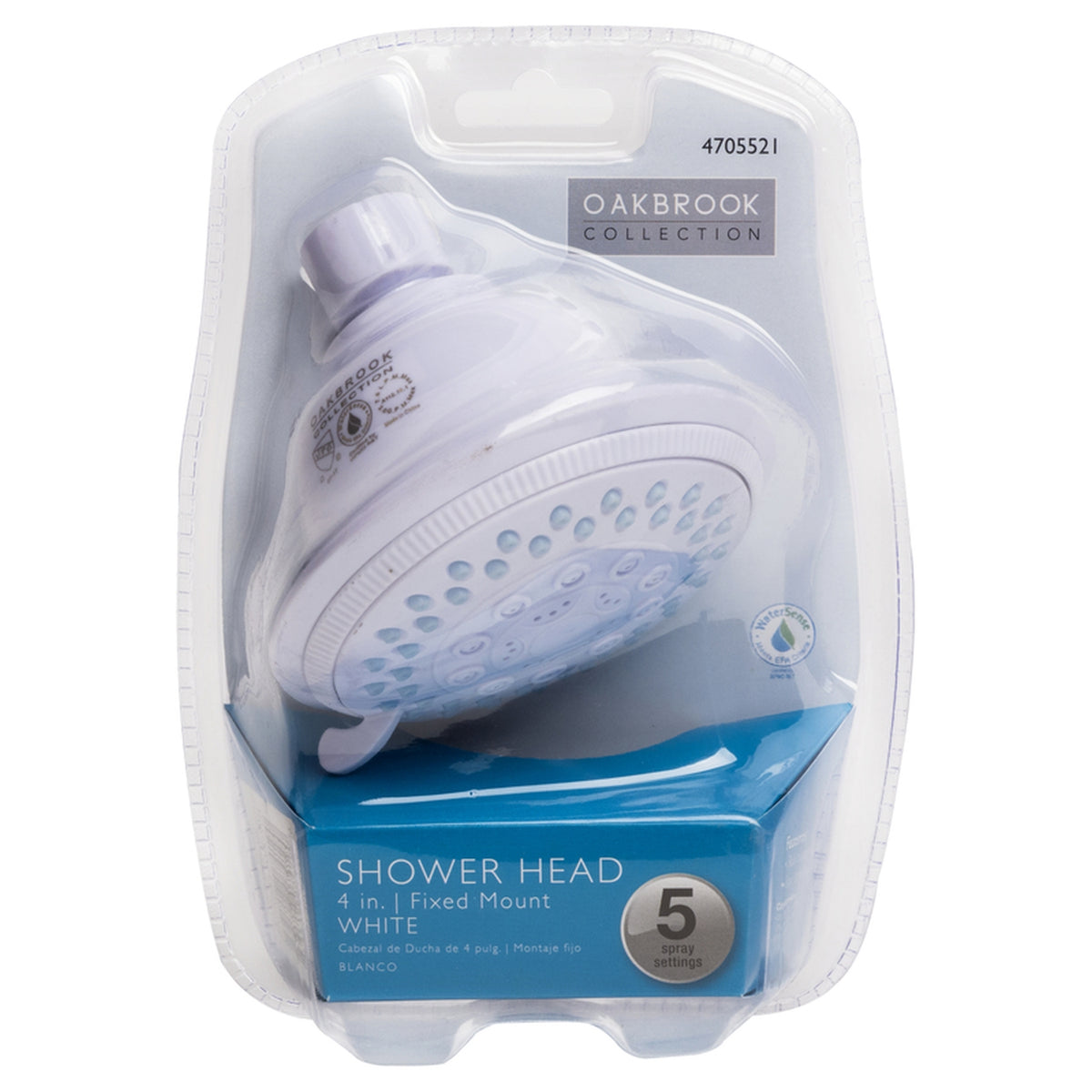 OakBrook - 520A5347WT-WS - White PVC 5 settings Wallmount Showerhead 1.8 gal.