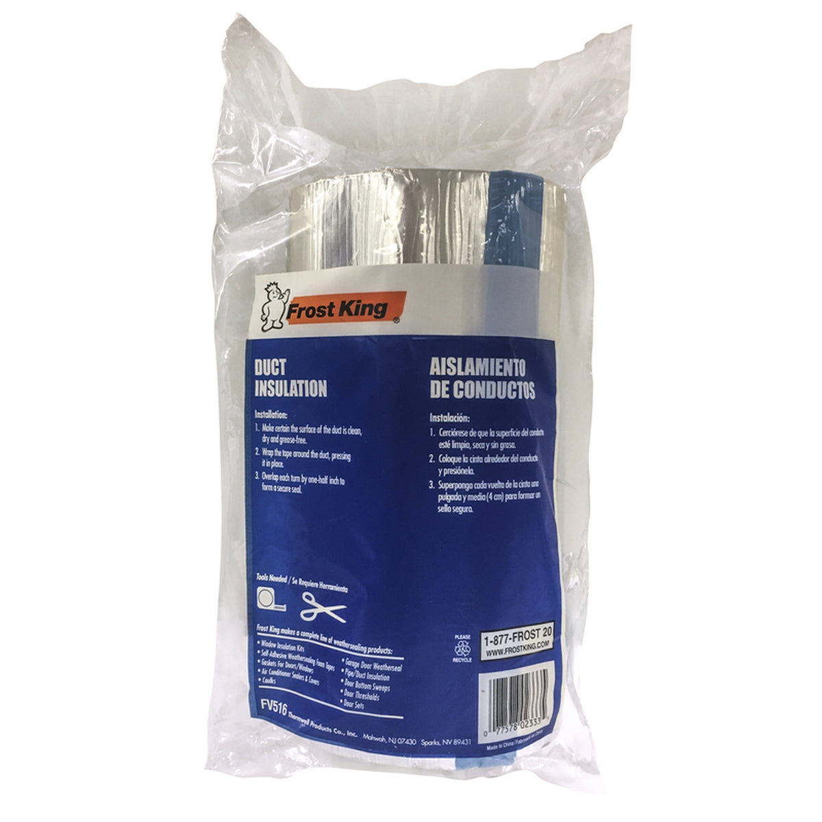 Frost King - FV516 - 15 ft. L Fiberglass/Foil Duct Insulation