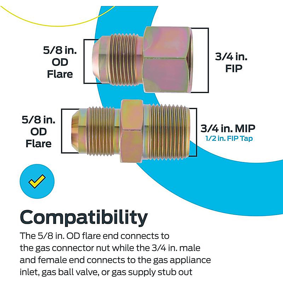 Brasscraft - PSSC-66 - 3/4 in. Female Thread x 5/8 in. Dia. Flare Steel Gas Fitting