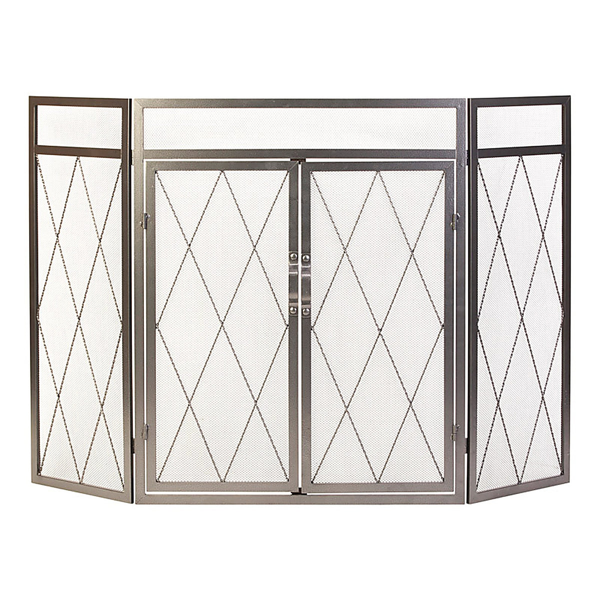 Panacea - 15195 - Open Hearth Black Antique Steel Fireplace Screen