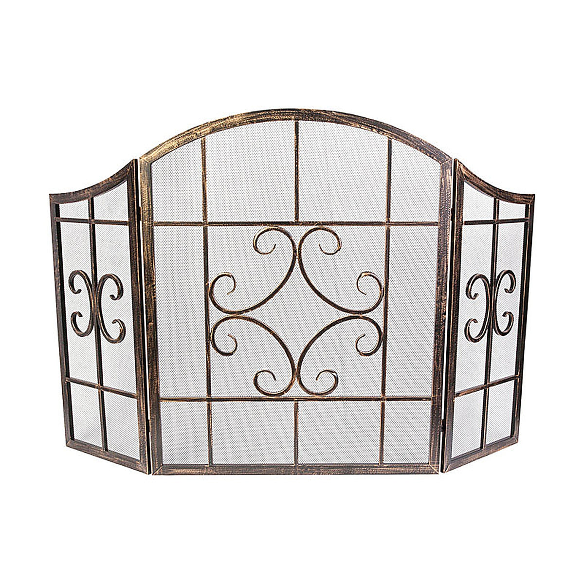 Panacea - 15955 - Open Hearth Brown Brushed Steel Fireplace Screen