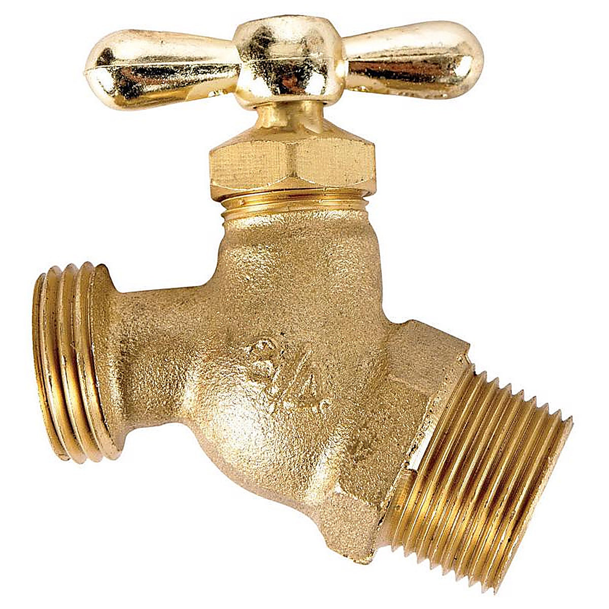 Homewerks - VHNSTDF4 - 3/4 in. MIP X 3/4 in. MHT Brass No-Kink Hose Bibb