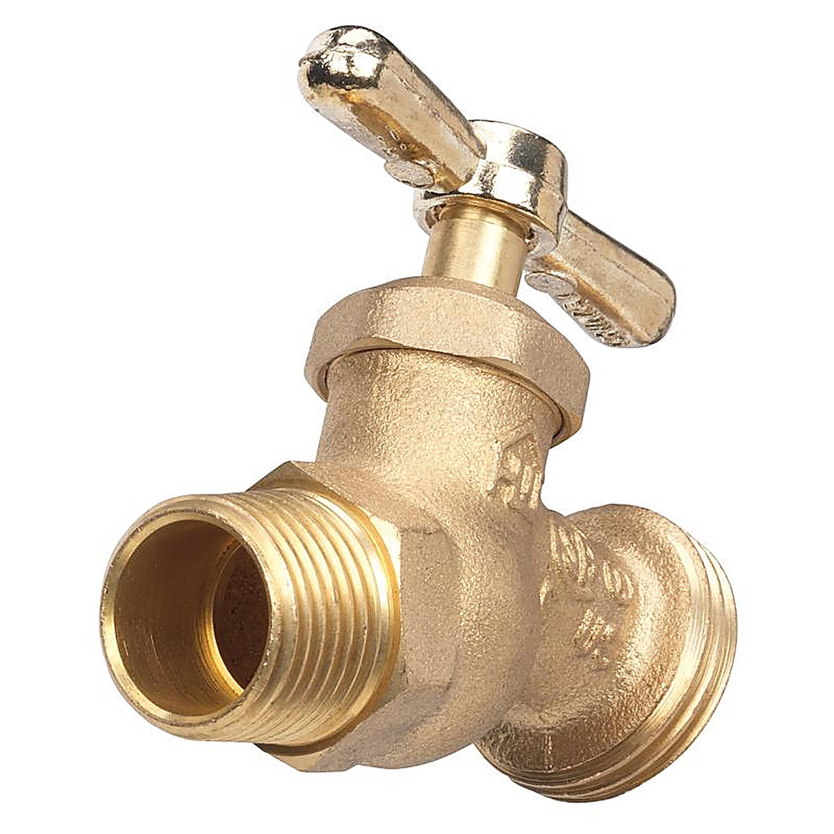 Homewerks - VHNSTDF4 - 3/4 in. MIP X 3/4 in. MHT Brass No-Kink Hose Bibb