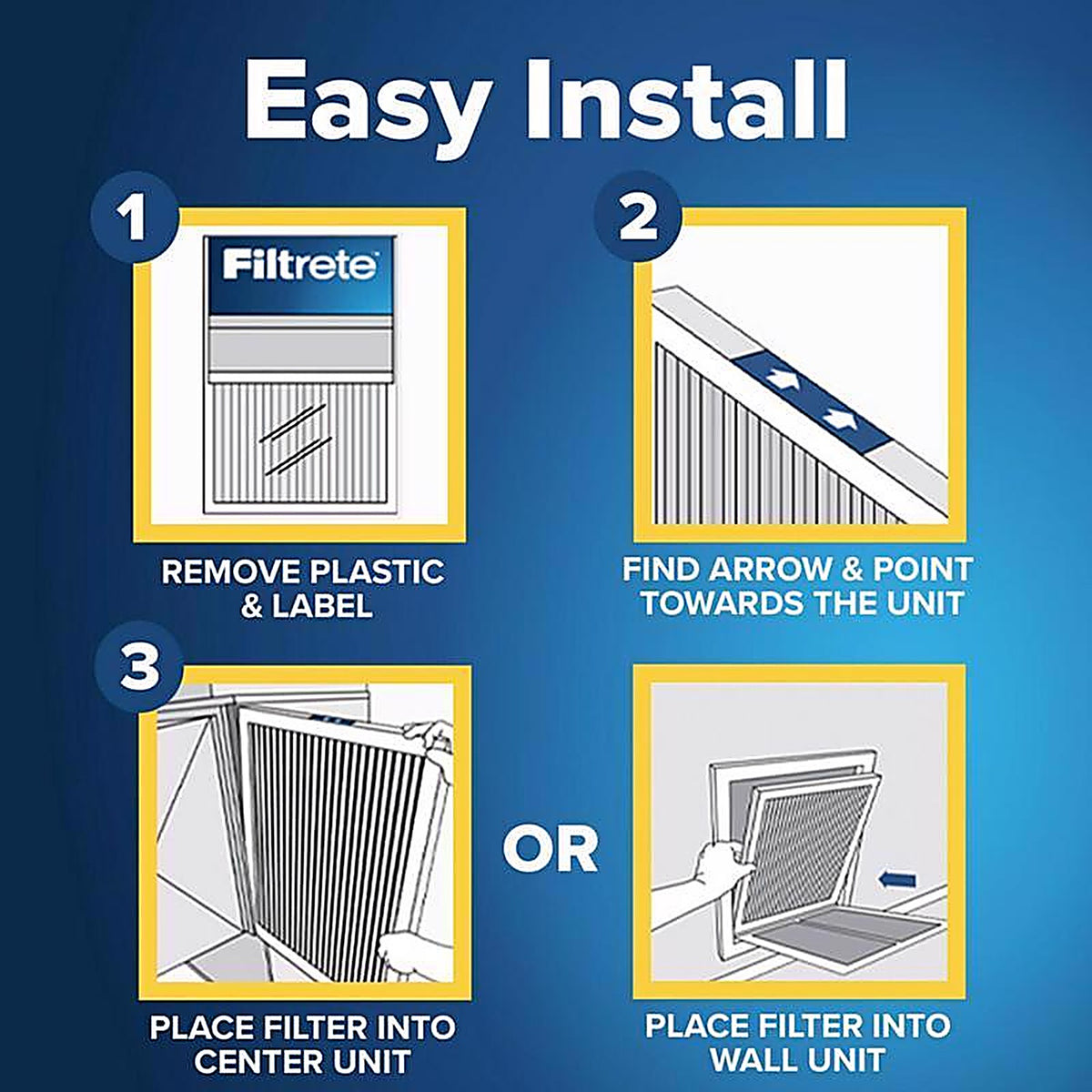 3M - NDP01-4S-4 - Filtrete 16 in. W X 25 in. H X 4 in. D Polyester 12 MERV Pleated Allergen Air Filter 1 pk