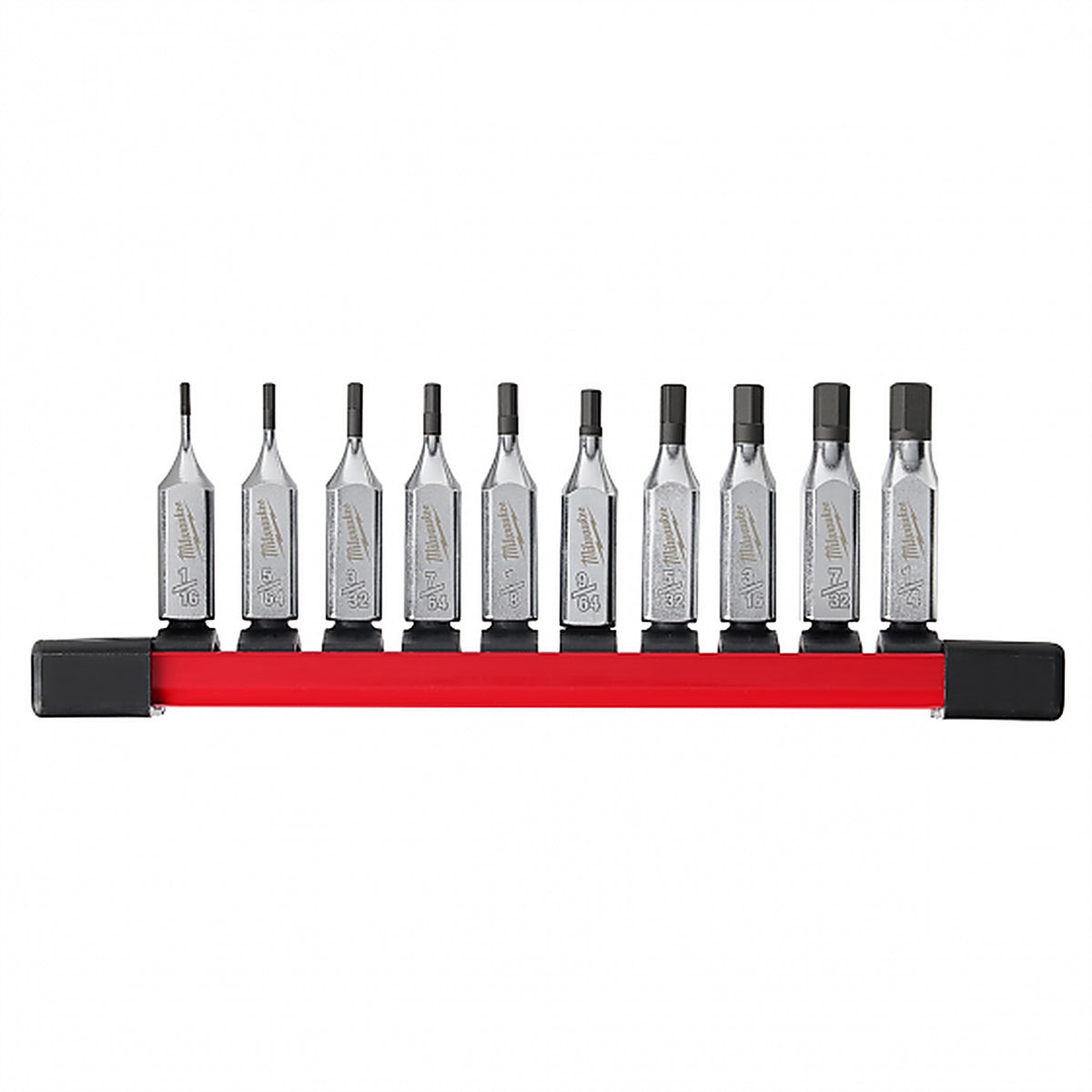Milwaukee - 48-22-9540 - 10Pc 1/4 Drive Hex Bit Socket Set - SAE