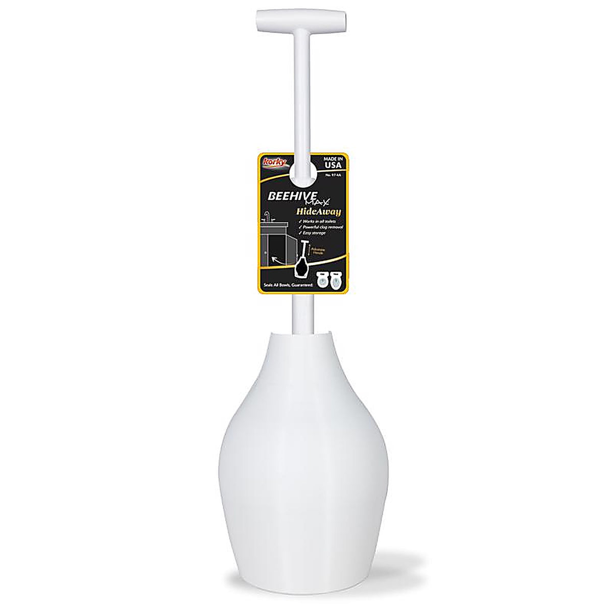 Korky - 97-4A - Beehive Max Toilet Plunger with Holder 16 in. L x 6 in. Dia.
