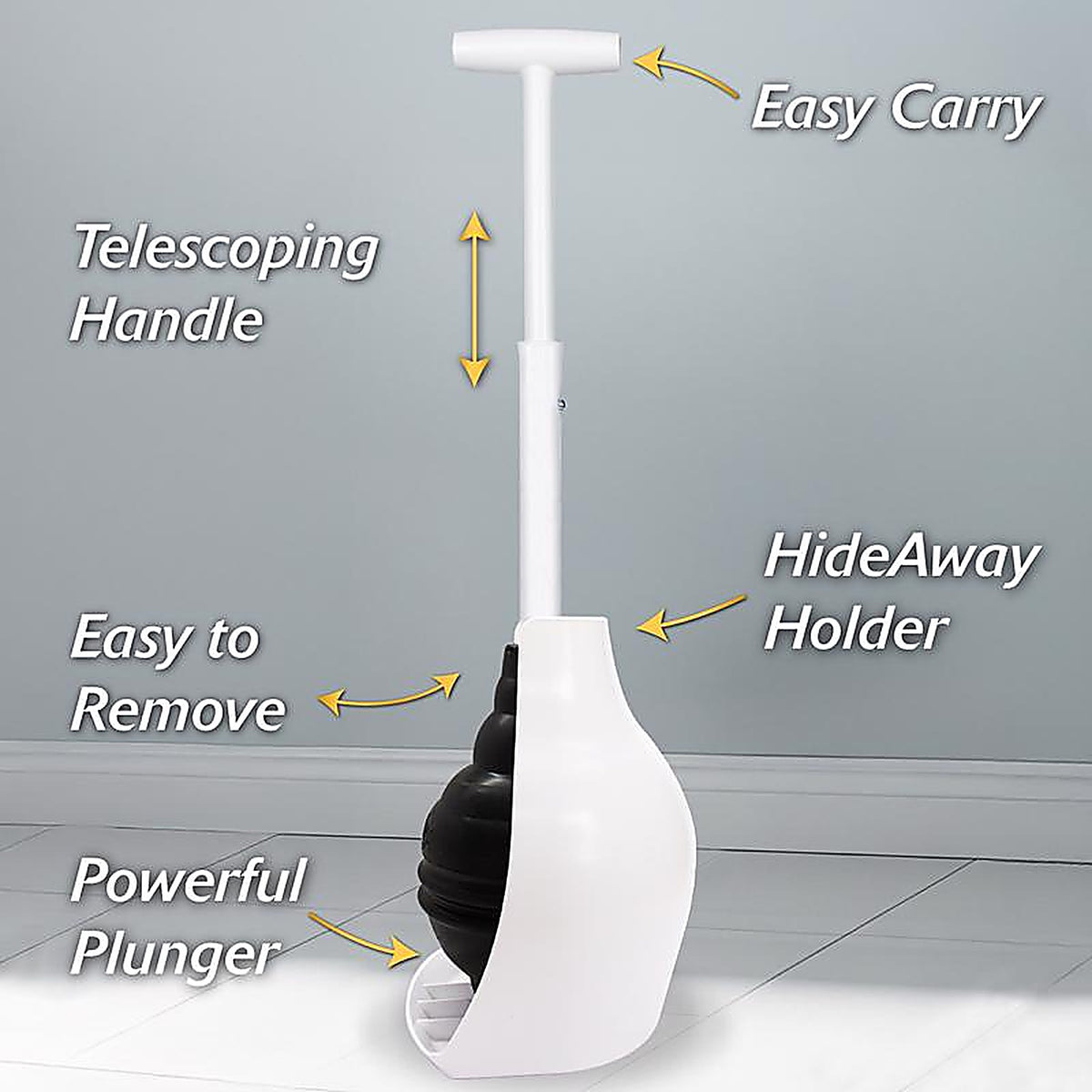 Korky - 97-4A - Beehive Max Toilet Plunger with Holder 16 in. L x 6 in. Dia.